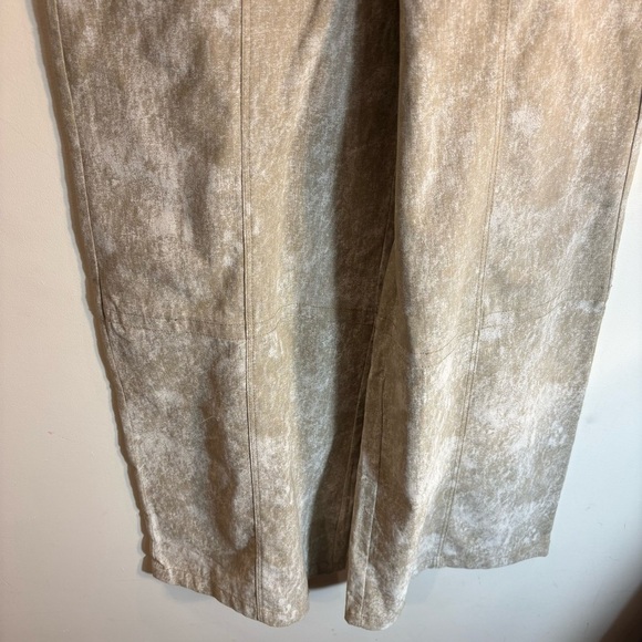 ZARA Sz S Jumpsuit Linen Blend Strapless Acid Wash Pattern Wide Leg Zipper NEW - Picture 7 of 13